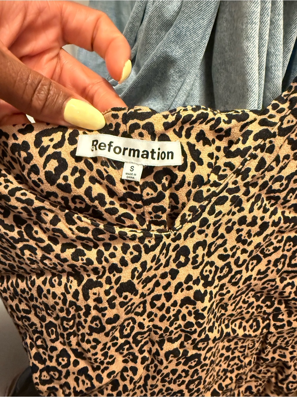 Reformation Leopard Print Cami in Brown and Black - Picture 2 of 5